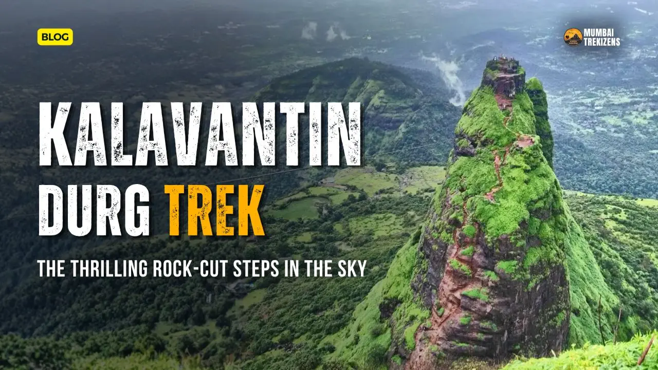 Kalavantin durg rock cut steps pinnacle sky